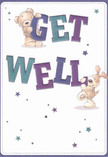 Brimming with hopeful energy reminiscent of a Docklands sunrise, this playful get well card features two adorable friends: a cuddly teddy bear and a bouncy puppy, both brought to life with expressive, gentle brushstrokes. They joyfully support the bold, colourful letters of 'Get Well'-deep indigo and vibrant teal hues that stand confidently atop a serene cream backdrop, much like the cheerful window displays along Narrow Street or Canada Square. Sprinkled stars in varying blues and violets dance across the card, conveying a sense of magic and optimism. The detailed, soft fur of each character invites the imagination to reach out and feel their warmth, evoking comfort and tenderness. There's a genuine brightness in the way the letters seem to pop from the page, surrounded by whimsical details that bring to mind the care and artistry of a thoughtfully arranged floral bouquet. Whether placed beside a bouquet delivered to a friend in need in Docklands or shared with a loved one recovering nearby, this card acts as a soothing token of kindness and encouragement-a small celebration designed to lift the spirit and remind them that brighter days are on the horizon.
